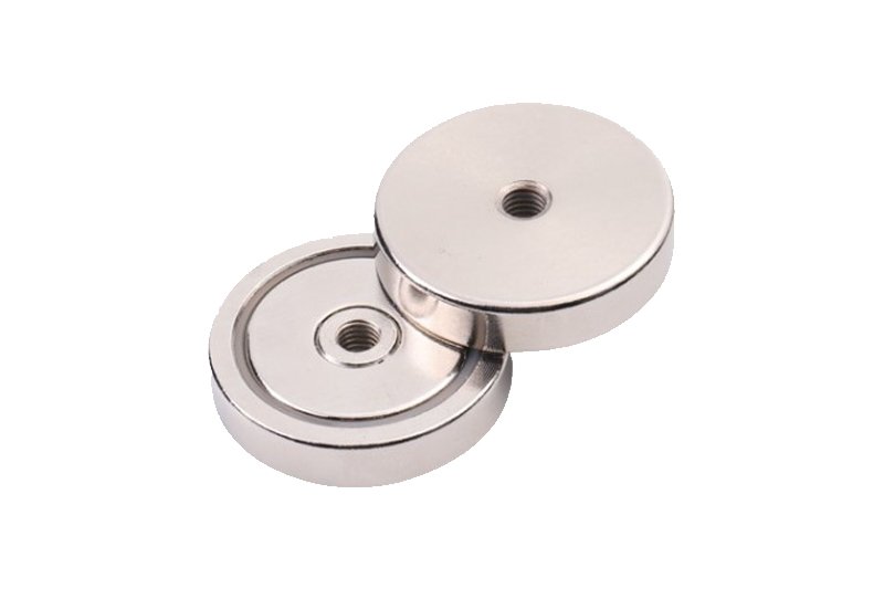 Neodymium Flat Pot Magnets with Threaded Hole